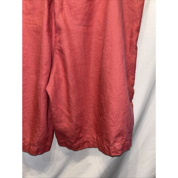 LL Bean Mauve Linen Shorts Women's 18w Elastic Waist Slash Pockets Beach Cruise - Picture 12 of 13
